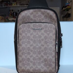 Coach Ethan Bag Tan and Black Men's Shoulder Side Bag